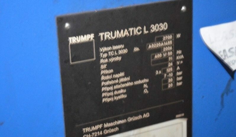 TRUMPF TRUMATIC L3030  LASEROVÝ ŘEZACÍ STROJ – 13956 full
