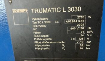 TRUMPF TRUMATIC L3030  LASEROVÝ ŘEZACÍ STROJ – 13956 full