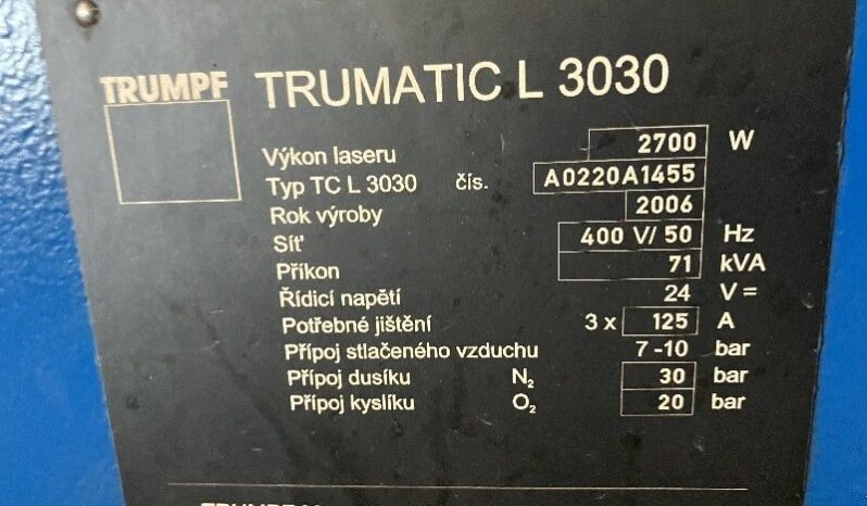 TRUMPF TRUMATIC L3030  LASEROVÝ ŘEZACÍ STROJ – 13956 full